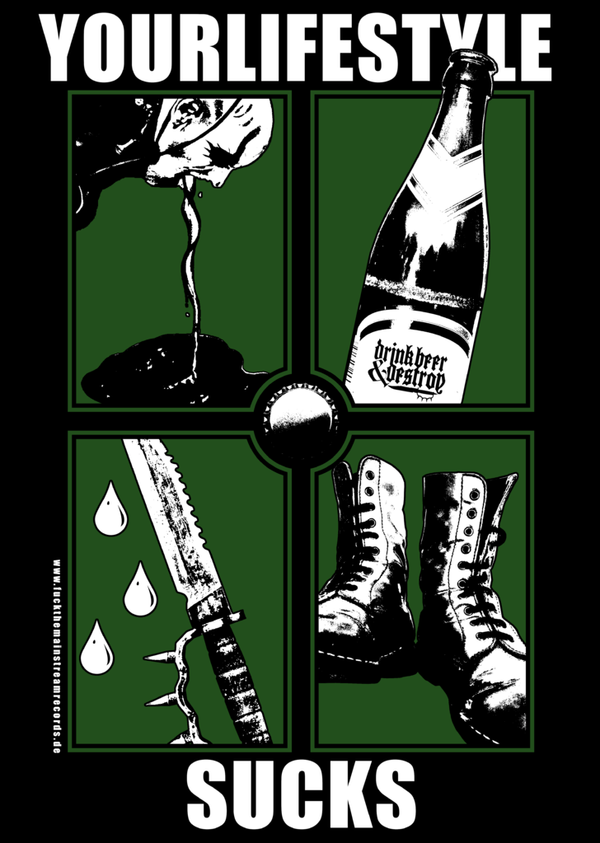 DRINK BEER & DESTROY - "typeolifestyle" POSTER A3