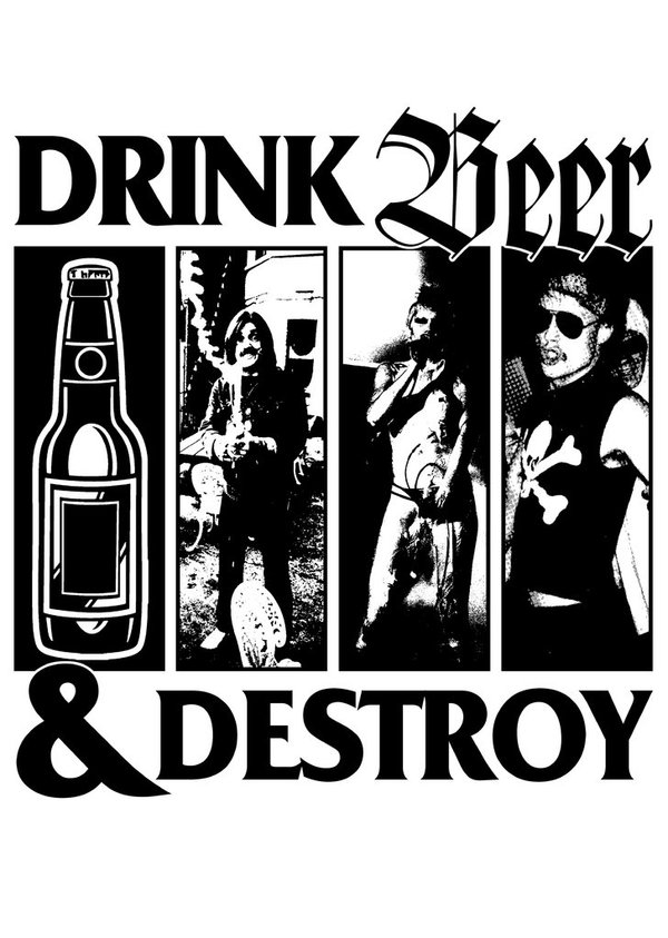 DRINK BEER & DESTROY - "black flag" POSTER A3