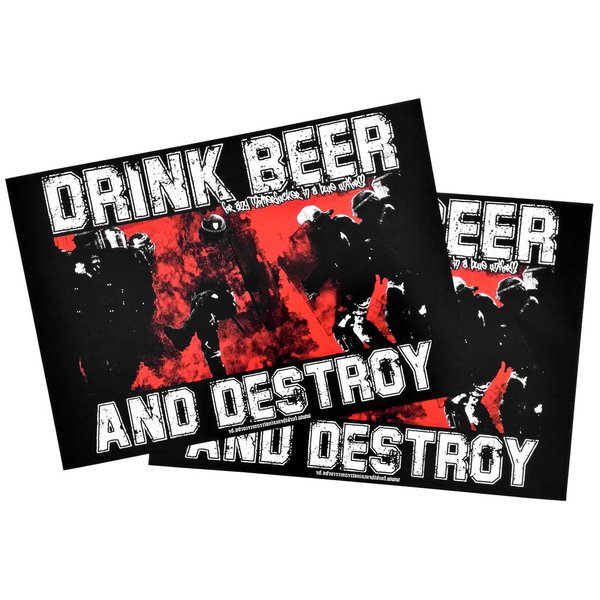 DRINK BEER & DESTROY - "foranymotherfukker" POSTER A3